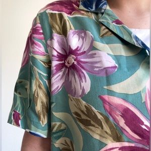 Alfred Dunner Floral Short Sleeve Shirt-Size Petite 16P